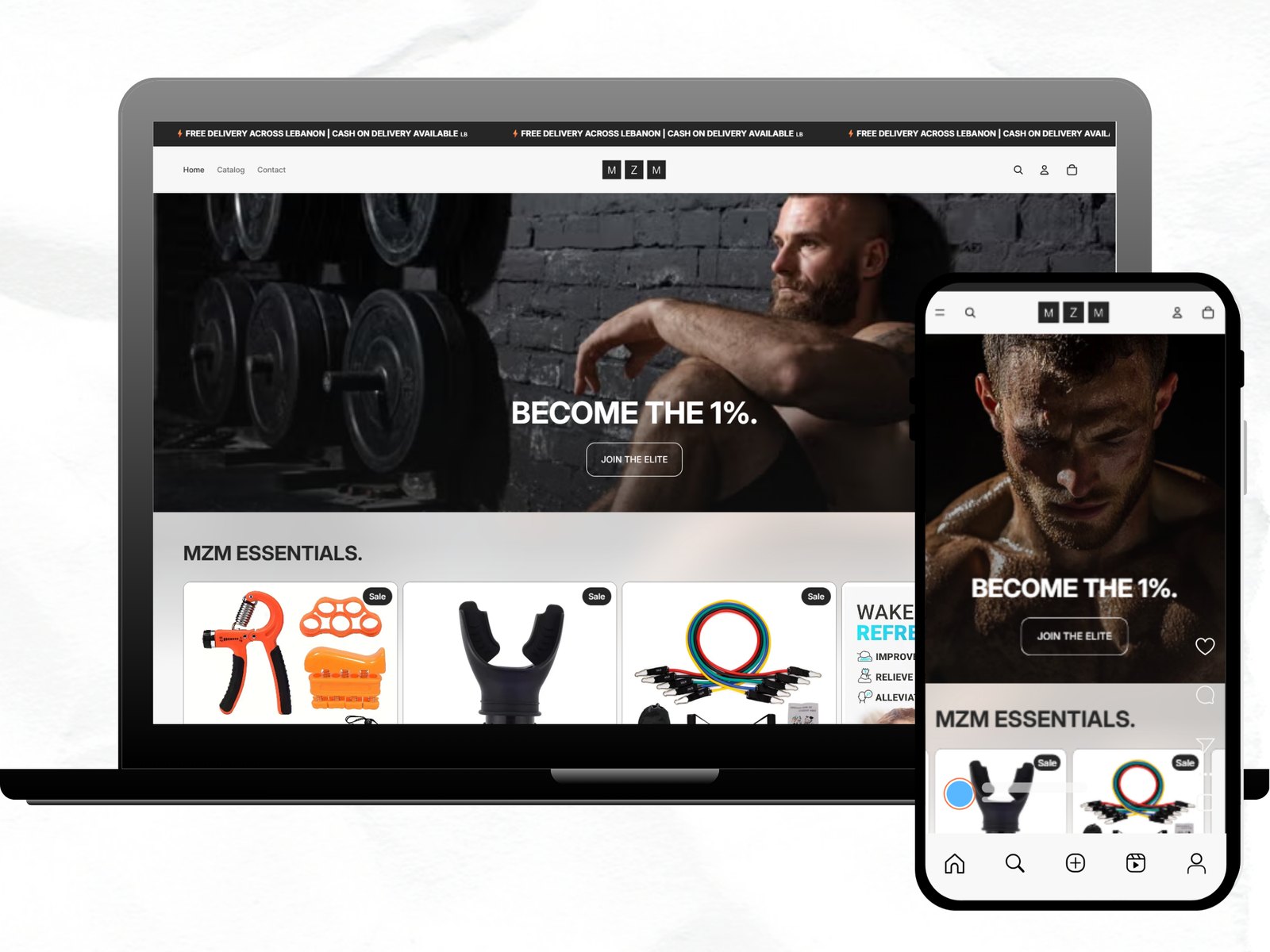 Shopify store built for MZM — fitness equipment, Lebanon